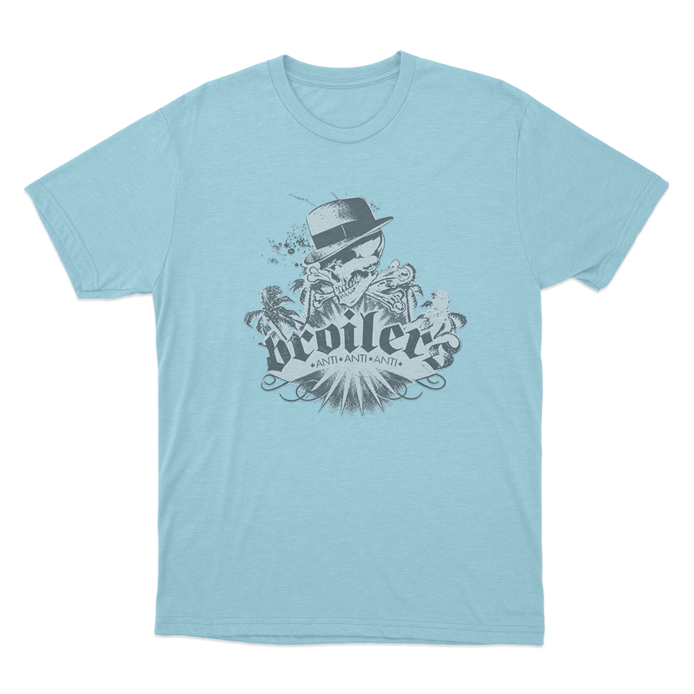 Skull And Palms Unisex T Shirt Sky Blue Skull And Palms Unisex T Shirt Sky Blue